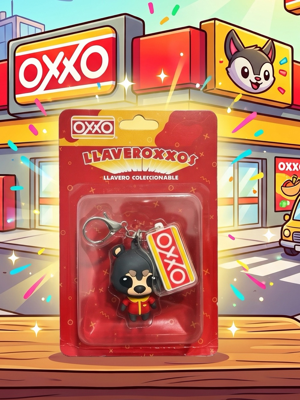 OXXO Limited Edition Keychain Black Bear - LlaverOXXO Edicion Limitada Oso Negro